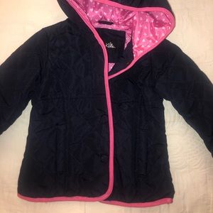 Only Kids 24 months hooded navy pink quilted coat